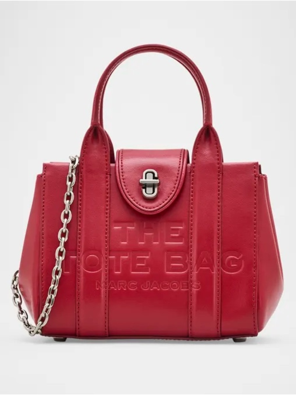 NWT Marc Jacobs Turnlock Crossbody Tote Bag with Silver hardware in Siren
